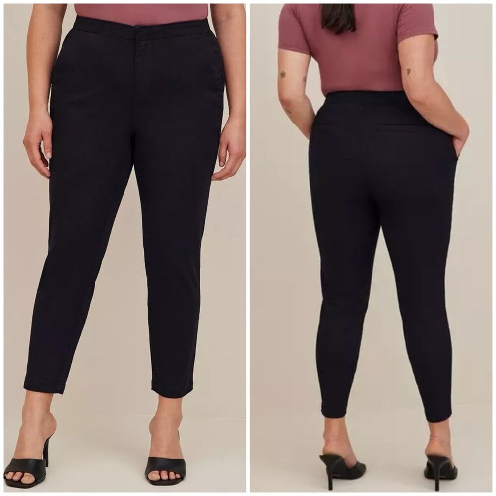 Torrid Black Comfort Flex Waistband Slim Taper Stretch Twill High-Rise Pant 20R